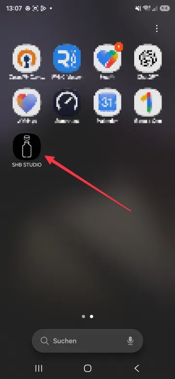 Android-Startbildschirm mit dem Icon SHB STUDIO